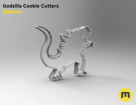 Modelo 3d de Godzilla cookie cutters para impresoras 3d