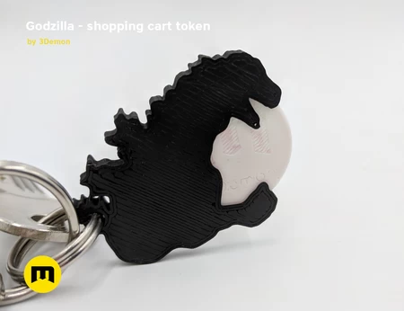 Modelo 3d de  godzilla – shopping cart token para impresoras 3d