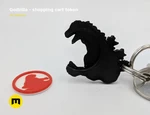 Modelo 3d de  godzilla – shopping cart token para impresoras 3d