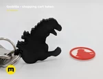 Modelo 3d de  godzilla – shopping cart token para impresoras 3d