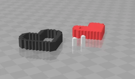  Minecraft heart_low poly valentine model  3d model for 3d printers