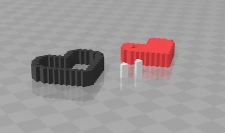 Modelo 3d de Minecraft heart_low poly valentine model para impresoras 3d