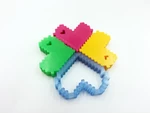  Minecraft heart_low poly valentine model  3d model for 3d printers