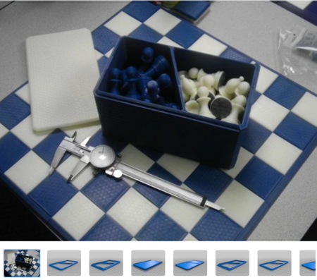 Modelo 3d de 4d-staunton tamaño completo juego de ajedrez la caja de para impresoras 3d