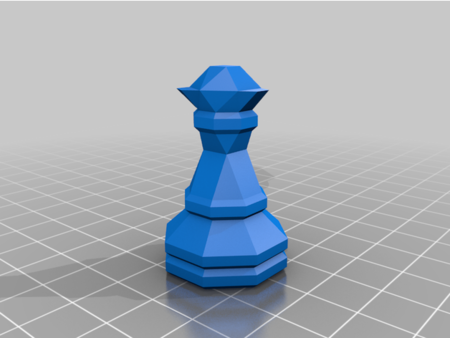3D-Print-Optimized Geometric Chess Set Pieces