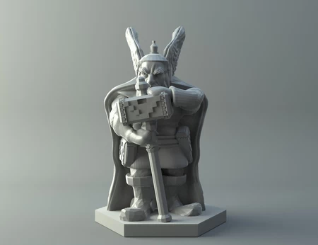   dwarven warrior - d&d miniature  3d model for 3d printers