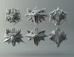   witcher amulet collection  3d model for 3d printers