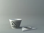  Coffee cup and saucer  3d model for 3d printers