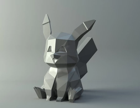   pikachu cute low-poly pokemon  3d model for 3d printers