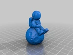  Astronaut sitting on the moon  3d model for 3d printers