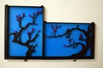  Japanese cherry tree painting - vertical  3d model for 3d printers