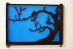  Japanese cherry tree painting - horizontal  3d model for 3d printers