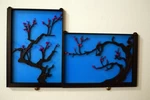  Japanese cherry tree painting - horizontal  3d model for 3d printers
