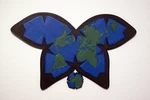 Modelo 3d de Proyección del mapa mundial de mariposas waterman para impresoras 3d