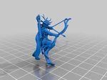  Elvish hunter - optimised for sla printing - 28mm  3d model for 3d printers