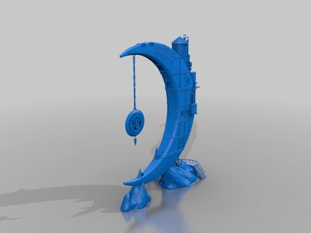 Modelo 3d de Efigie en forma de luna para decorar escala 28 mm para impresoras 3d