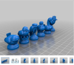  Bird chess set  3d model for 3d printers