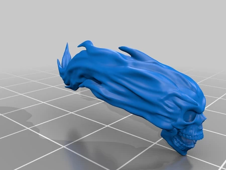  Flaming skull  3d model for 3d printers