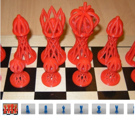 Hyperboloid Chess Set