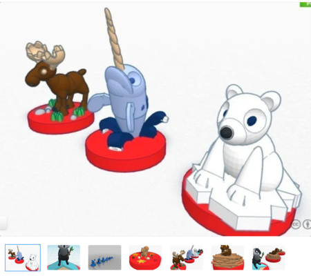  Canadian animals set for children #chess   3d model for 3d printers