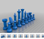  Parametric chess set  3d model for 3d printers