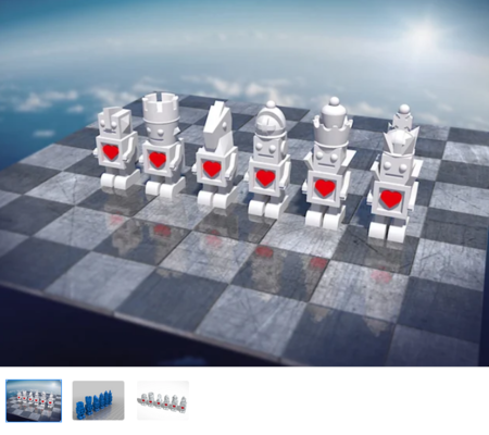  Bot chess set white #chess  3d model for 3d printers