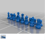  Chess - classic set - lowpoly  3d model for 3d printers