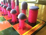  Chess set - jellyfish drooloop  3d model for 3d printers