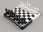 Modelo 3d de Juego de ajedrez con el cuadro para impresoras 3d