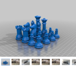 Modelo 3d de Baja poli de ajedrez para impresoras 3d