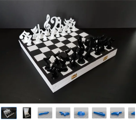 Modelo 3d de Notas de la música de ajedrez para impresoras 3d