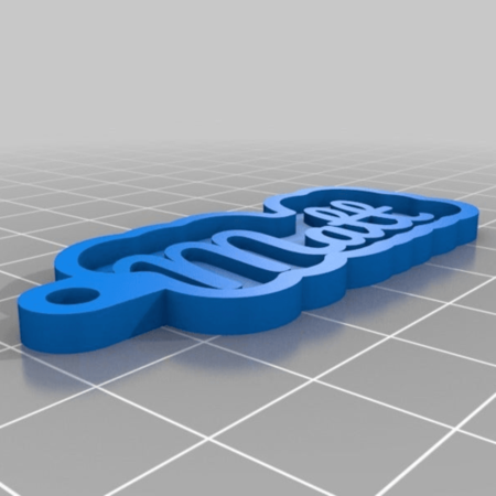 Modelo 3d de Mis personalizado llavero con su nombre personal para impresoras 3d