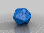  D20 (20 sided dice) with additional braille numbers  3d model for 3d printers