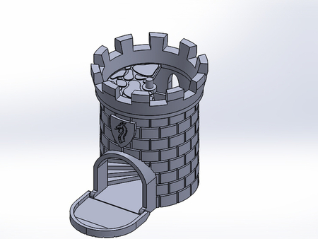 Modelo 3d de Dados torre con cámara secreta para dados de almacenamiento para impresoras 3d