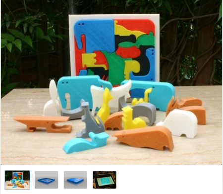  18animals puzzle  3d model for 3d printers