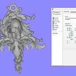 Modelo 3d de Calavera con los patrones de la joyería de la impresión 3d de la modelo para impresoras 3d