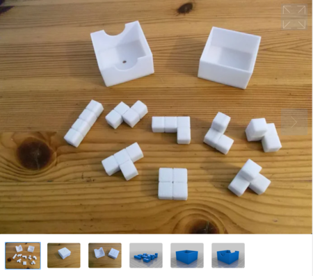 Modelo 3d de 3d tetris piezas de puzzle con un cuadro de para impresoras 3d