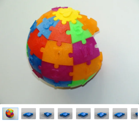 Modelo 3d de Esfera de puzzle para impresoras 3d