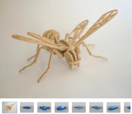 Modelo 3d de Impreso en 3d de la abeja de rompecabezas para impresoras 3d