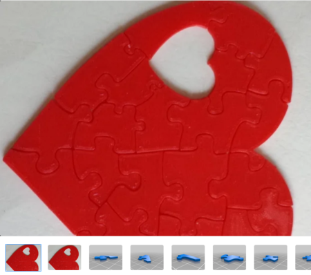 Modelo 3d de Corazón de puzzle para impresoras 3d