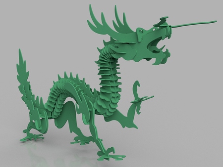 Modelo 3d de Dragon puzzle en 3d imprimibles para impresoras 3d