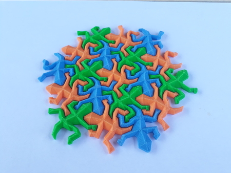  Escher lizards  3d model for 3d printers