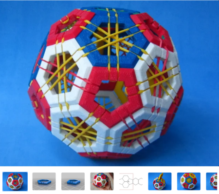 Modelo 3d de Icosaedro truncado, rompecabezas para impresoras 3d
