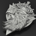  Eagle pendant jewelry medallion 3d print model  3d model for 3d printers