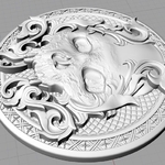  Skull pendant jewelry medallion 3d print model  3d model for 3d printers