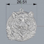  Bear head pendant medallion jewelry 3d print model  3d model for 3d printers