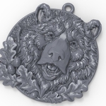  Bear head pendant medallion jewelry 3d print model  3d model for 3d printers