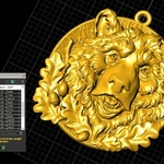  Bear head pendant medallion jewelry 3d print model  3d model for 3d printers
