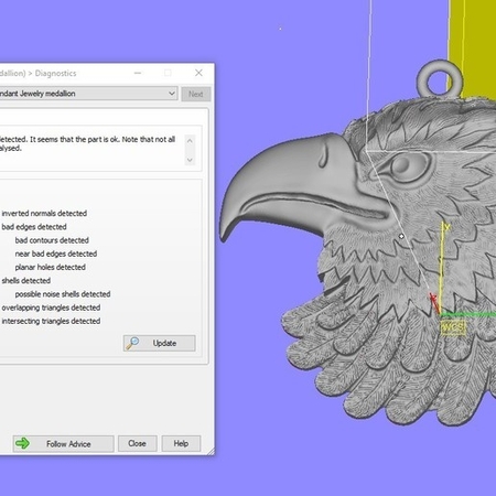 Eagle pendant Jewelry medallion 3D print model
