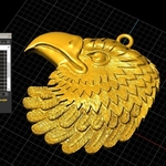 Modelo 3d de Águila colgante de la joyería medallón de la impresión 3d de la modelo para impresoras 3d